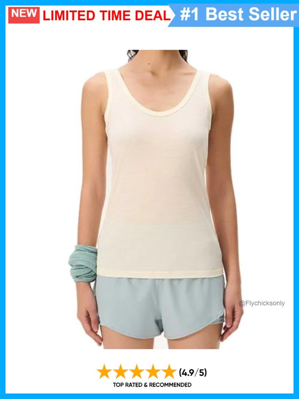 Merino Wool Tank Top Ultra-Fine 15.5 Micron Base Layer Women's
